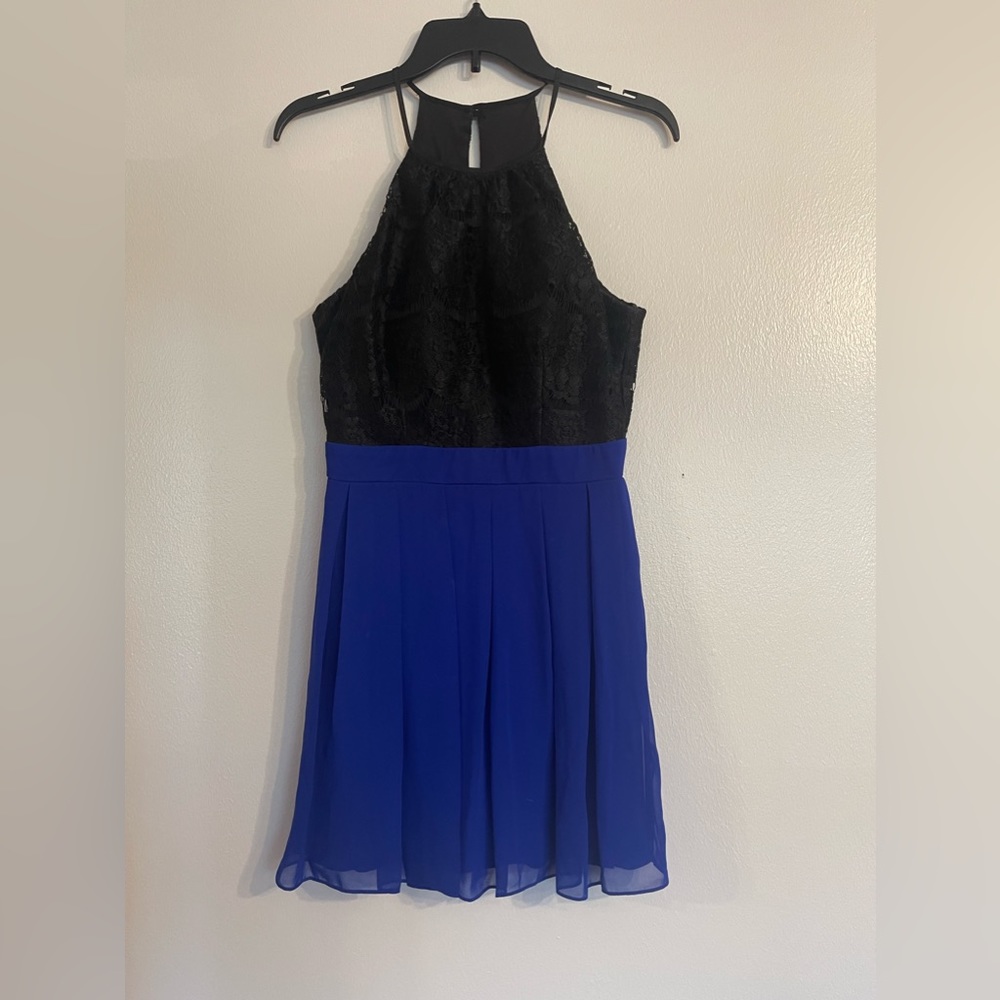 Black and blue homecoming dress